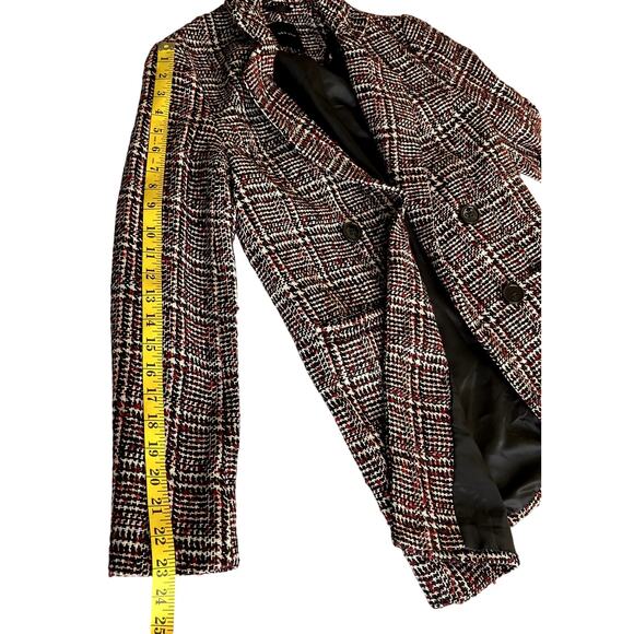 New Look Jacket Coat Blazer Women 2 Plaid lined Dark Academia Dressy Winter Fall - Picture 7 of 12